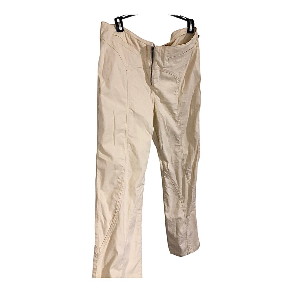 silence + noise‎ UO cream front seam bandless waist zip front pants size 10 new